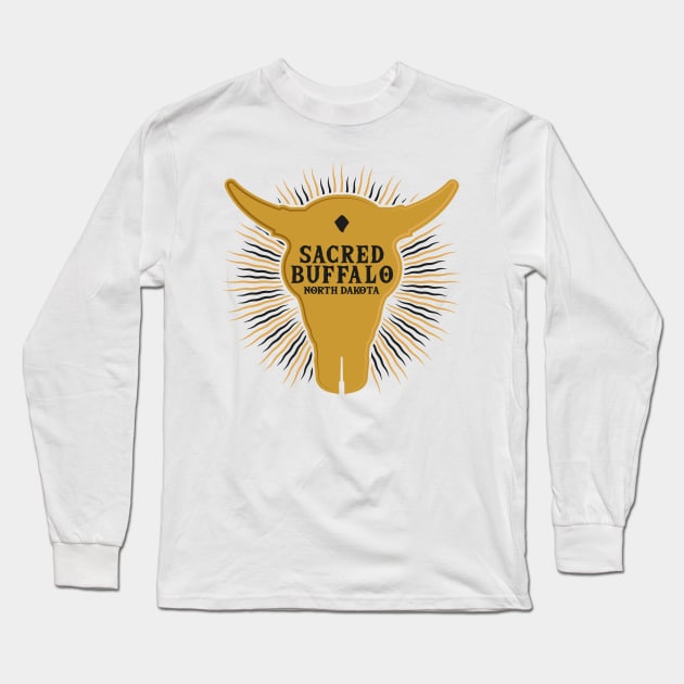 Sacred Buffalo Collection - Buffalo Skull n°1 Long Sleeve T-Shirt by Biagiode-kd